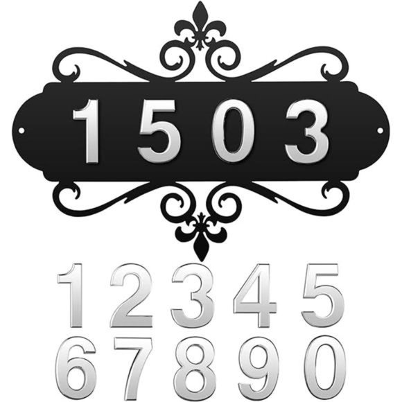 House Address Plaques Metal AddressSign Mailbox Number Personalized Address Sign - Picture 7 of 7